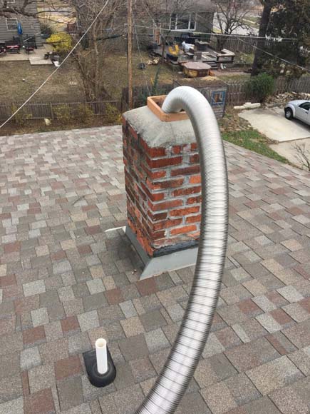 old flue vent liner replacement on Gas Chimney in Kansas-City