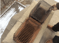 These are the screens that were used as caps on this chimney These are the screens that were used as caps on this chimney
