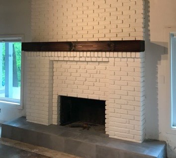 White Brick Painted Fireplace