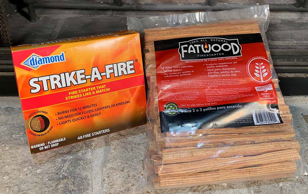 Example Fire Starters. There are many brands to choose from in your local hardware stores