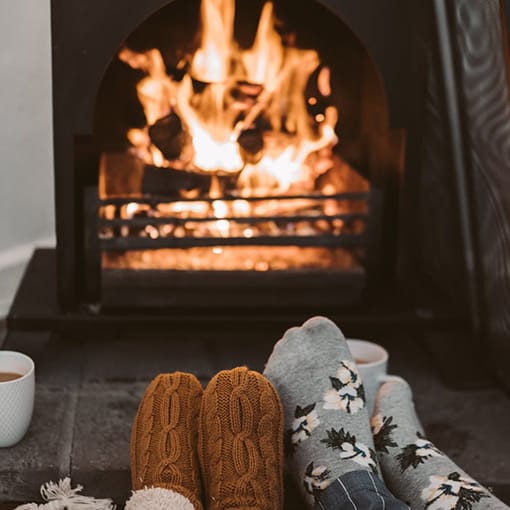 Wood Stove in Living Room