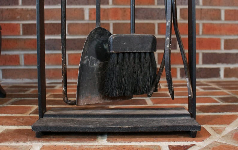 Antique Steel & Iron 3 Piece Fireplace Tool Set