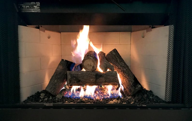 Gas fireplace log online holder