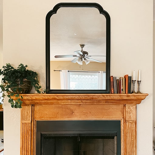 Wood fireplace mantel surround