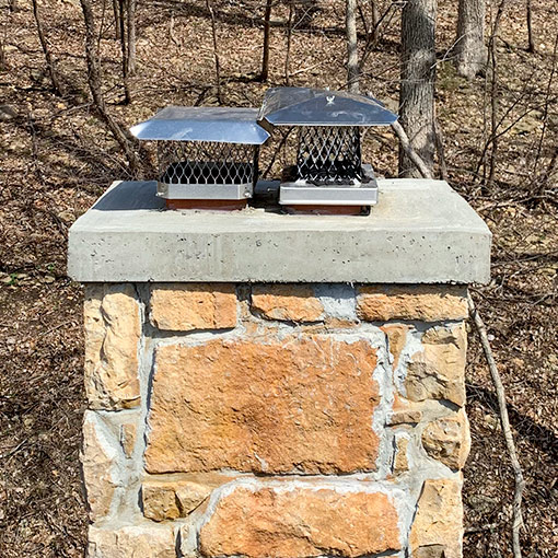 Overhanging Crown on Stone Chimney