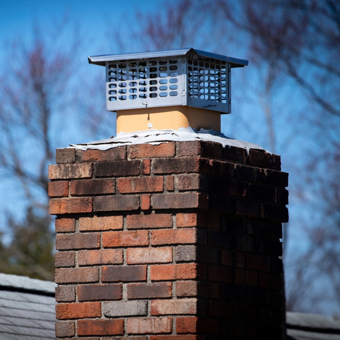 Chimney cap installed